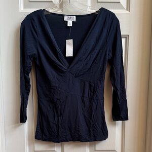 LOFT Black V-Neck Blouse